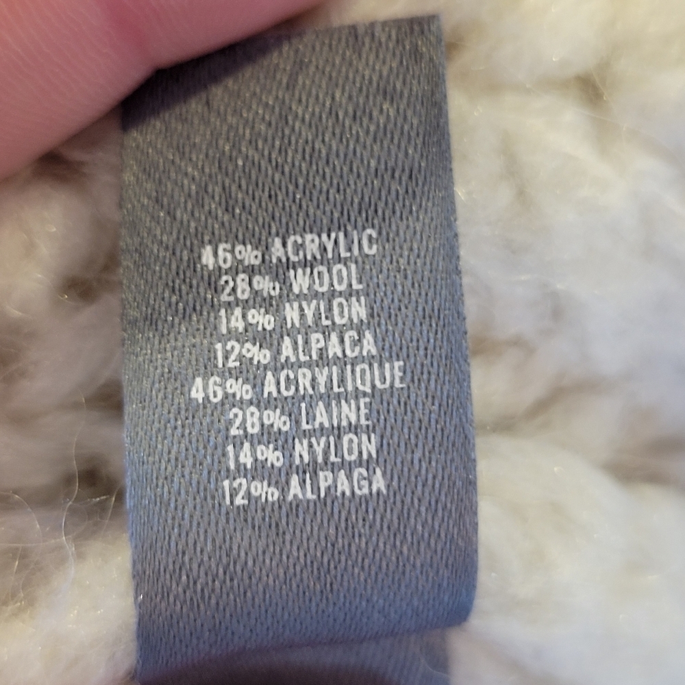 Aerie Wool Alpaca Blend Cream Colored Chunky Knit Mock Neck Sweater - Picture 6 of 7